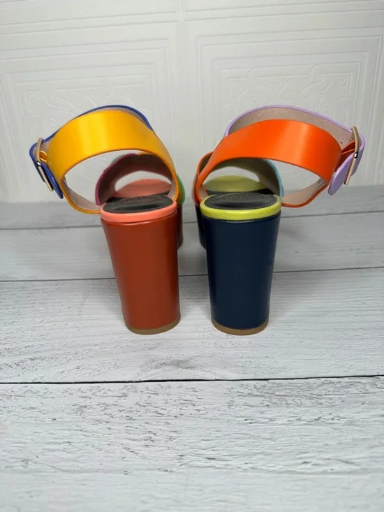 Charlotte Stone Raf Multicolor Leather Platform Sandals 7 - Picture 5 of 9